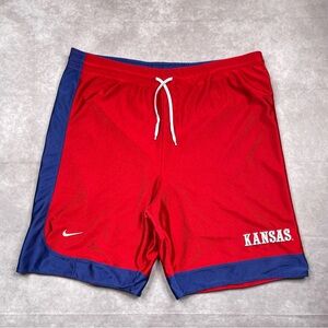 Vintage Nike Kansas Jayhawks KU Basketball Shorts Men L Blue Red Reversible NCAA